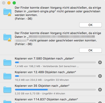 Screenshot Finder: Dateioperationen brechen ab